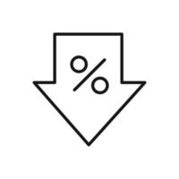 Editable Icon of Discount arrow Percent, Vector illustration isolated on white background. using for Presentation, website or mobile app