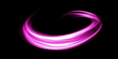 Abstract light lines of movement and speed in purple. Light everyday glowing effect. semicircular wave, light trail curve swirl vector