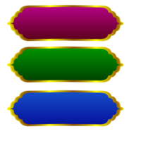 conjunto de lujo dorado Arábica islámico bandera marco png