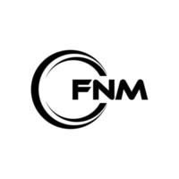 fnm letra logo diseño en ilustración. vector logo, caligrafía diseños para logo, póster, invitación, etc.