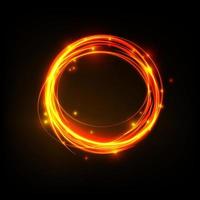 Golden glowing shiny spiral lines effect vector background. EPS10. Abstract light speed motion effect. Shiny wavy trail. Light painting. Light trail. Vector eps10.