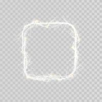 Abstract light lines of movement and speed in gold color. Light everyday glowing effect. Frames, wave, light trail curve swirl, filament optical fiber, lightning. vector