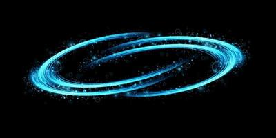 Abstract light lines of movement and speed with blue color sparkles. Light everyday glowing effect. semicircular wave, light trail curve swirl, car headlights vector