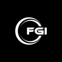 FGI letter logo design in illustration. Vector logo, calligraphy designs for logo, Poster, Invitation, etc.