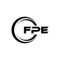 FPE letter logo design in illustration. Vector logo, calligraphy designs for logo, Poster, Invitation, etc.