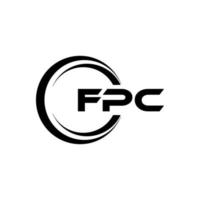 FPC letter logo design in illustration. Vector logo, calligraphy designs for logo, Poster, Invitation, etc.