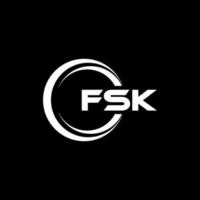 fsk letra logo diseño en ilustración. vector logo, caligrafía diseños para logo, póster, invitación, etc.