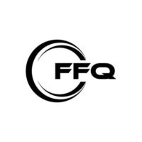 FFQ letter logo design in illustration. Vector logo, calligraphy designs for logo, Poster, Invitation, etc.