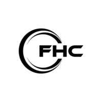 fhc letra logo diseño en ilustración. vector logo, caligrafía diseños para logo, póster, invitación, etc.