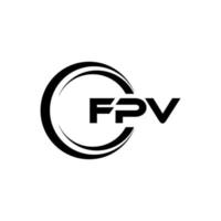 FPV letter logo design in illustration. Vector logo, calligraphy designs for logo, Poster, Invitation, etc.