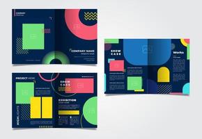 Colorful Creative A4 Print Size Bifold Brochure Corporate Business vector
