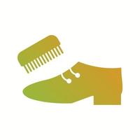 Beautiful Shoe And Brush Glyph Vector Icon