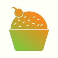 Beautiful Cupcake Glyph Vector Icon