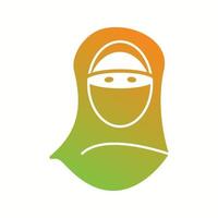 hermosas mujeres con icono de vector de glifo de niqab