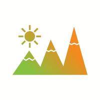 Beautiful Sunshine on Mountains Glyph Vector Icon