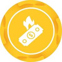 Dollar on Fire Vector Icon