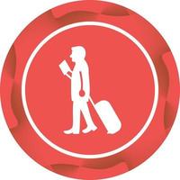 Walking with Luggage Vector Icon