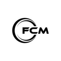 FCM letter logo design in illustration. Vector logo, calligraphy designs for logo, Poster, Invitation, etc.