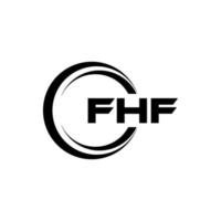 FHF letter logo design in illustration. Vector logo, calligraphy designs for logo, Poster, Invitation, etc.