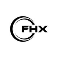 FHX letter logo design in illustration. Vector logo, calligraphy designs for logo, Poster, Invitation, etc.