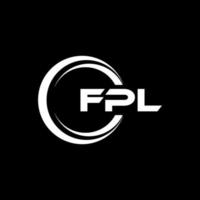 fpl letra logo diseño en ilustración. vector logo, caligrafía diseños para logo, póster, invitación, etc.