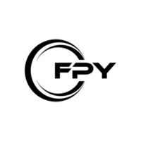 FPY letter logo design in illustration. Vector logo, calligraphy designs for logo, Poster, Invitation, etc.