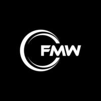 FMW letter logo design in illustration. Vector logo, calligraphy designs for logo, Poster, Invitation, etc.