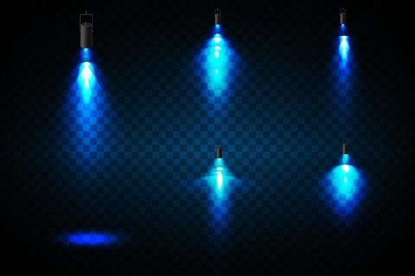 Vector blue Spotlights. Scene. Light Effects. Glow light effect.