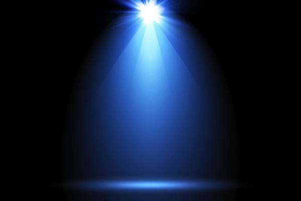 Vector blue Spotlights. Scene. Light Effects. Glow light effect.