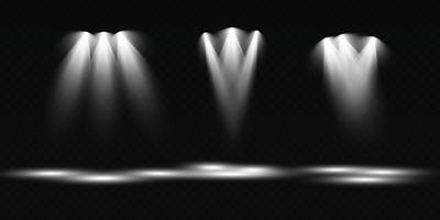 Set of vector spotlights. various forms of light. Stage spotlights. Light effects. Glow light effect. Vector illustration.