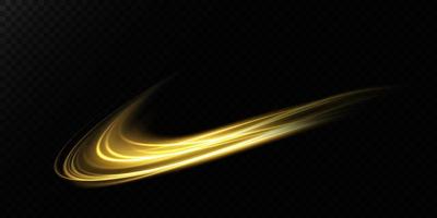 Magic sparks on a dark background. Mystical Golden speed stripes, glitter effect. Shine of cosmic rays. Neon lines of speed and fast wind. Glow effect, powerful energy. vector