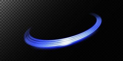 Abstract light lines of movement and speed in blue. Light everyday glowing effect. semicircular wave, light trail curve swirl, car headlights, incandescent optical fiber png. vector