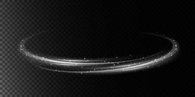 Abstract light lines of motion and speed in white color. Light everyday glowing effect. semicircular wave, light trail curve swirl vector