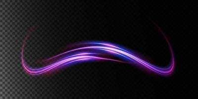 Mystical speed purple and blue stripes, glitter effect. The glow of cosmic rays. Neon lines of speed and fast wind. Glow effect, powerful energy. vector