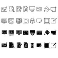 Image editing icon vector set. online editor illustration sign collection. program interface symbol or logo.