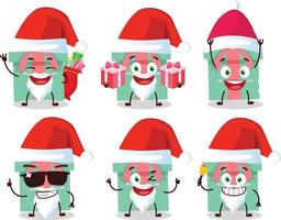 Papa Noel claus en emoticones con regalo dibujos animados personaje vector