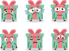 Gift cartoon in character with sad expression vector