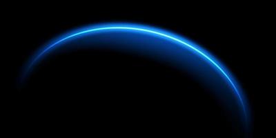 The edge of a blue solar eclipse on a black background. Blue eclipse for product advertising, natural phenomena, horror concept and others. vector