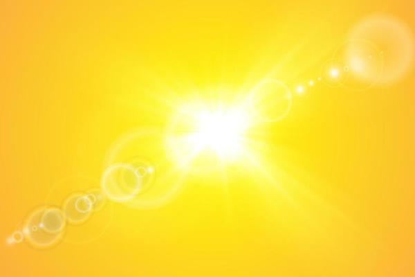 Vector sunlight special lens flare light effect. Sun flash with rays and spotlight