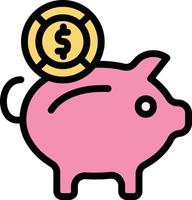 Piggy bank Vector Icon Design Illustration