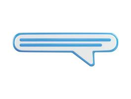 chat speech bubble message icon 3d rendering vector illustration