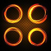Golden glowing shiny spiral lines effect vector background. EPS10. Abstract light speed motion effect. Shiny wavy trail. Light painting. Light trail.