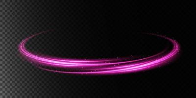 Abstract light lines of movement and speed with purple color sparkles. vector