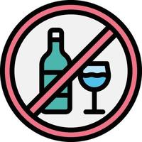 ninguna ilustración de diseño de icono de vector de alcohol