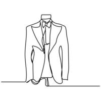 vector illustration single continuous line fasion male suit