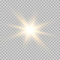 Flashes of light. The effect of glow, sparks, radiance, shine. vector
