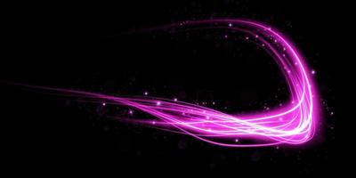 Abstract light lines of movement and speed with purple color sparkles. Light everyday glowing effect. semicircular wave, light trail curve swirl vector