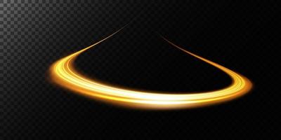 Magic sparks on a dark background. Mystical Golden speed stripes, glitter effect. Shine of cosmic rays. Neon lines of speed and fast wind. Glow effect, powerful energy. vector