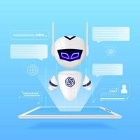 Chat AI Robot And Futuristic Interface vector