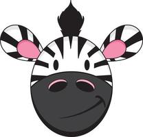 Cute Cartoon Adorable Zebra Head vector